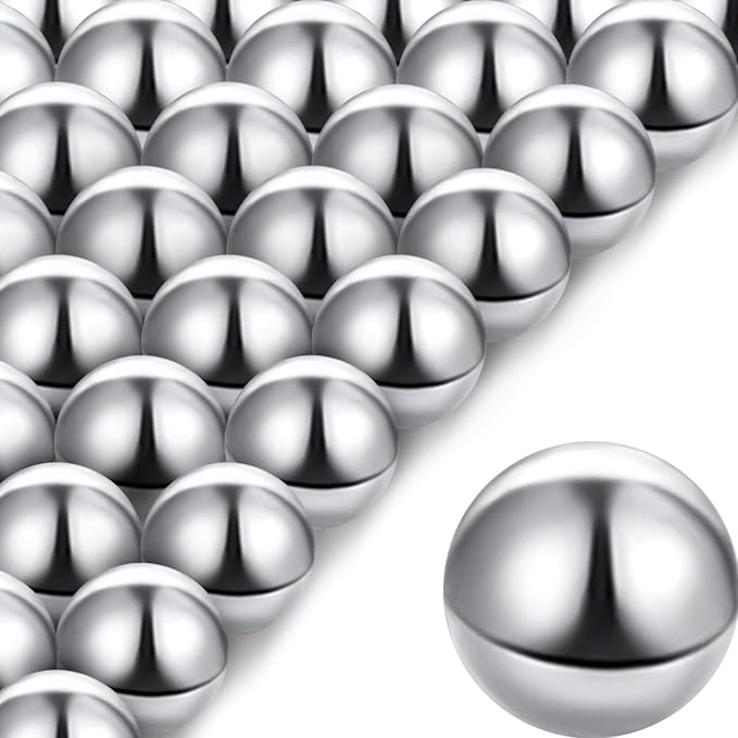 Ripeng 30 Pieces Labyrinth Replacement Steel Balls 0.5 Inch Replacement Rust-Proof Metal Balls for Marble Runs
