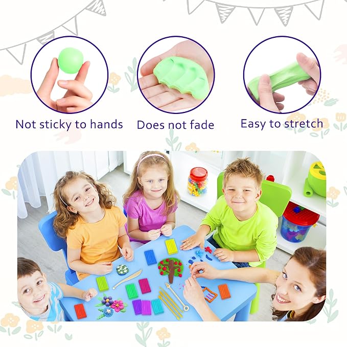PeacePeo Polymer Clay 110 Colors Non-Sticky Oven Bake Clay 215 Pcs Non-Toxic Modeling Baking Clay for Kids with Sculpting Tools Kit for Adults Beginners Art Craft