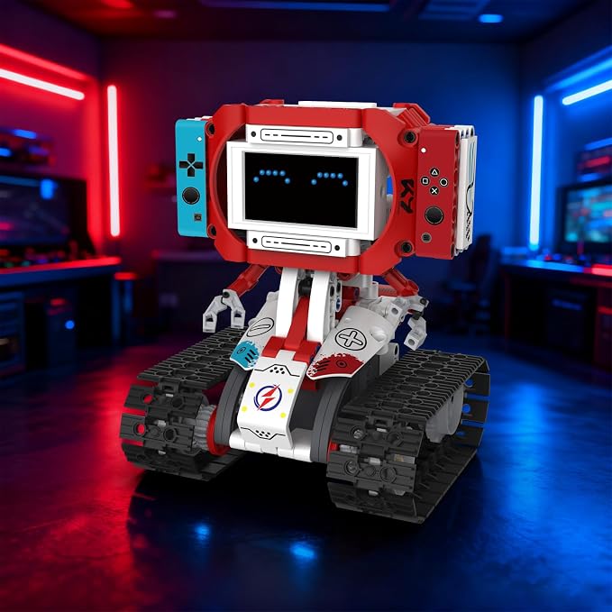 5 in 1 Robot Building Blocks Set, APP & Remote Control Programmable STEM Toy with Dynamic LED Eyes, Articulated Head & Arms, Educational Building Blocks Gift for Boys Girls 8-16, 358PCS