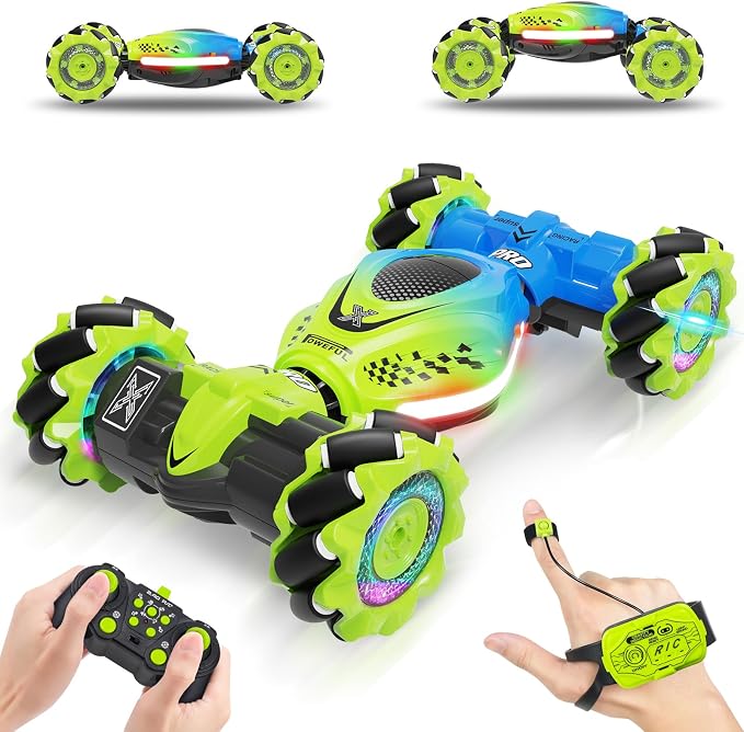 Dysaim Gesture RC Car Hand Controlled Stunt Car for 6-12 yr Boys Girls, 2.4GHz Remote Control Gesture Sensor Toy Drift Twist with Light Music for Kids Birthday Xmas Gift