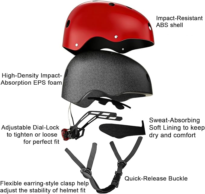 Kids Bike Helmet with LED Light,Lightweight Adjustable Childs Helmet for boy & Girl Ages 5-8-14,Multi-Sport Safety Helmet for Skateboard Cycling Scooter