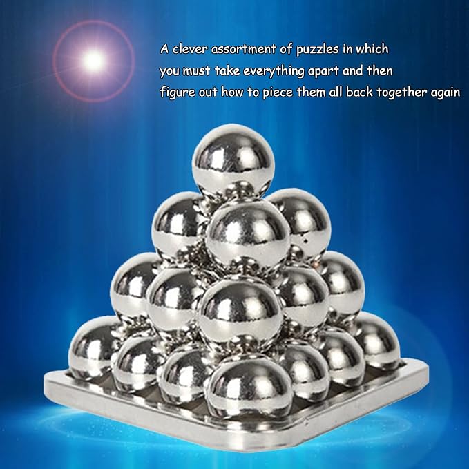 Joyeee 6 Pcs Brain Teaser Metal Wire Puzzles, Mind IQ Test Unlock Toy, Interlock Challenge Puzzle Game Educational Toy Gift for Boys Girls Teens Adults, #C