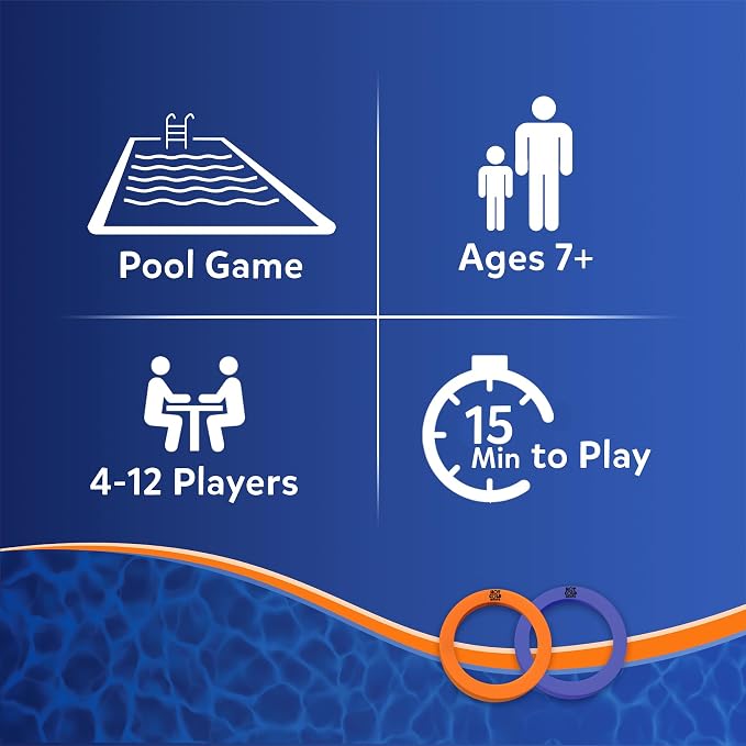 Skillmatics Pool Game – Hot ’N’ Cold Hoops, Fun Team Swimming Pool Toy for Kids, High-Energy Summer Game for Boys & Girls Ages 7, 8, 9, 10, 11 & Up, 4-12 Players, 8 Floating Hoops