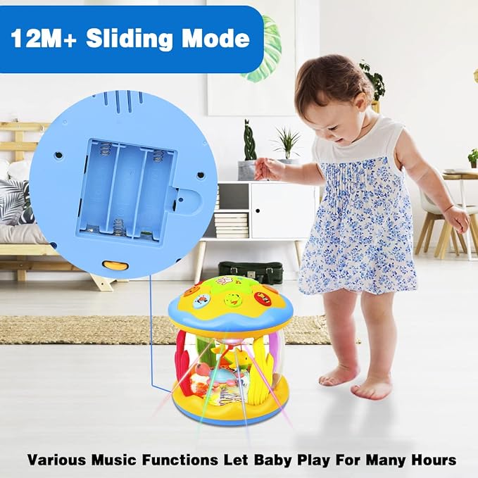 Aboosam Baby Toys 6 to 12 Months - Musical Learning Infant Toys 12-18 Months - Babies Ocean Rotating Light Up Toy for Toddlers 1 2 3+ Years Old Boys Girls Baby Gifts