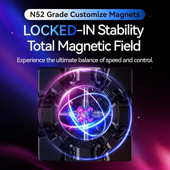 GAN 16 Maglev MAX-L Speed Cube 3x3 Magnetic, Power Stability Handfeel Max Professional Speedcube, Brain Teaser Puzzle Fidget Toy for Kids Adults, 2025 Pinnacle Flagship UV Version GAN16, 57mm