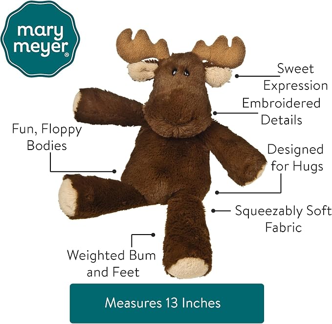 Mary Meyer Stuffed Animal Marshmallow Zoo Plush Soft Toy, 13-Inches, Moose
