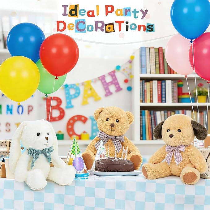 MaoGoLan 5Pcs Plush Animal Set, 13 Inch Stuffed Animals Bulk with Teddy Bear, Floppy Bunnies, Puppy and Kitty, Soft Plushies Bundle for Kids Girls Teens, Birthday Christmas Party Favors Room Decor