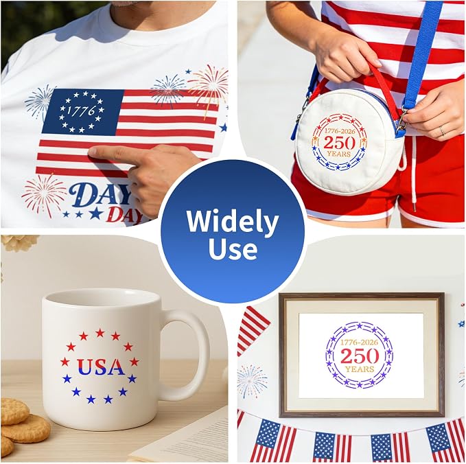 12 PCS Independence Day Stencils for Painting - Reusable USA Flag Patriotic Painting Templates, Red White and Blue Party Supplies for 4th of July Memorial Day Painting Stencil for DIY Decoration