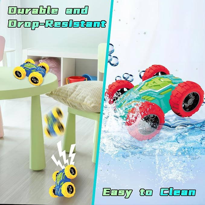 MSHALADE Toys Cars for Ages 2-4, Double-Sided Monster Truck Toys, Stunt Push and Go Friction Cars, 3 Year Old Boy Toys, Toy Cars for 2 3 4 5 6 Year Old Boy Christmas Birthday