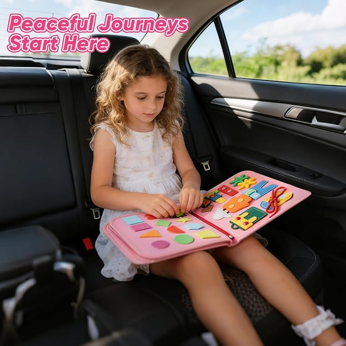 Unicorn Busy Book for Toddlers Ages 1-3, Educational Montessori Toys | 8-in-1 Montessori Toys, Educational Activity Board, Sensory Travel Toys, Ages 2-4 & Baby 6-12 Months