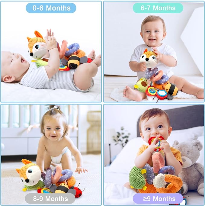 MONSTIME Car Seat Toys Newborn Toys, Stroller Toy Baby Toys 0-6 Months Carseat Toy for Infants 0-6 Months for Carseat Stroller Crib with Music Rattles Teether, Baby Toy for 0 3 6 9 12 Boys Girls