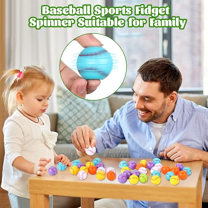 SCIONE 36 Pack Baseball Party Favors for Kids 4-8 8-12 Baseball Sports Fidget Spinner Toys Bulk, Stress Balls, Goodie Bag Stuffers Classroom Prizes Return Gifts for Kids Birthday Party