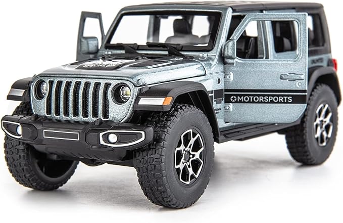 WAKAKAC Compatible for 7 Door Off-Road Toy Car 1/32 Die-cast Pull Back Model Car with Sound and Light Toy Vehicle Cars for Kids Ages 4-8 Festival Gift (Silver)