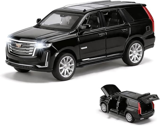 WAKAKAC Toy Cars Compatible for 1:32 Escalade SUV Model Cars, Pull Back Die-cast Vehicles, Collectible Cars with Sounds＆Lights for Kids Boys Girls and Adults, Gift Black