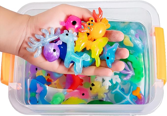 Golinkid Magic Water Elf Toy Kit for Kids, 40 Bottles Aqua Fairy Water Gel Kit, 4 Style Magic Water Kits with 24 Molds 10 Pack of Magic Powder, Crate Your Own Water Pets Craft Kits（40 Colors）