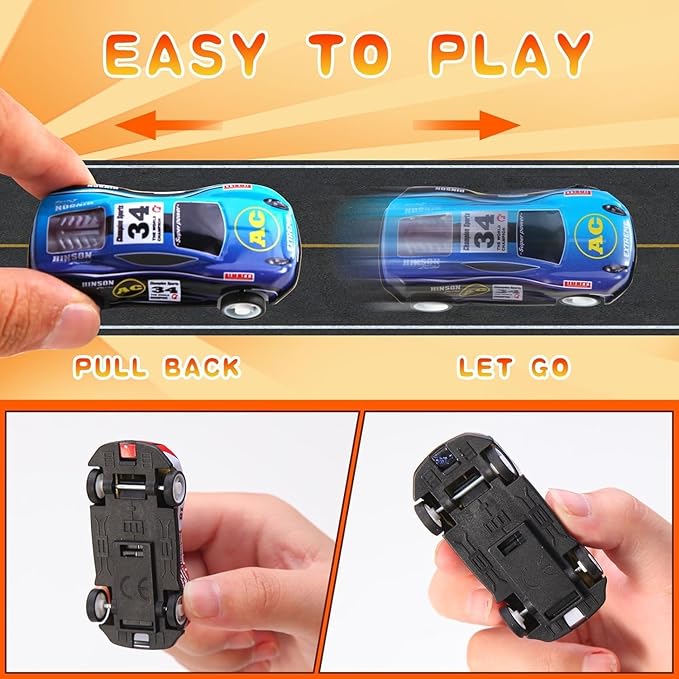 200 Pack Pull Back Cars for Kids, Mini Vehicles Toy Bulk Party Favor Race Cars Toys, Goodie Bag Stuffers, Pinata Fillers for Boys Girls Toddlers (200)