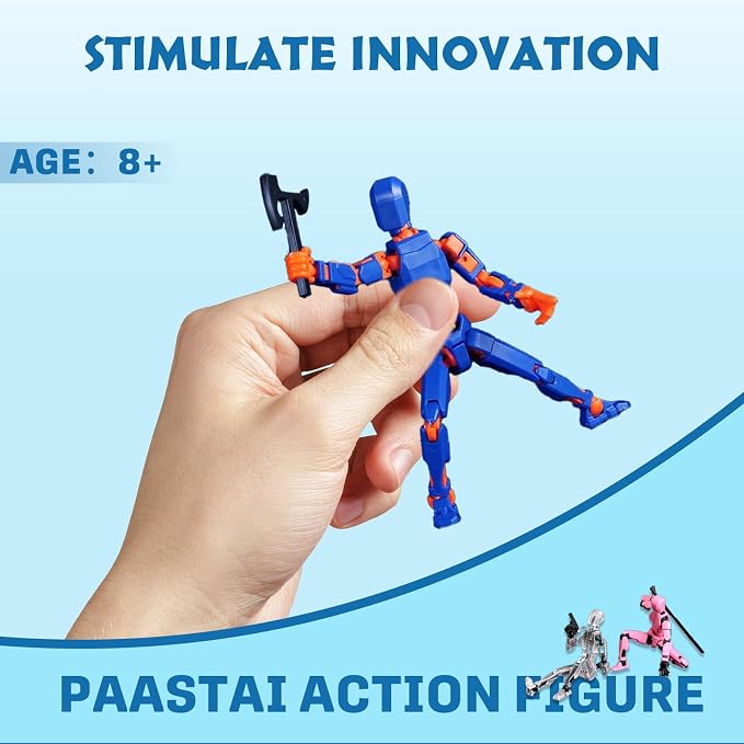 10 Pcs Action Figures T13(Assembly Required),Multi-Jointed Detachable Titan Action Figure with 10 Colors,3D Printed Dummy 13 Action Figure with Accessories for Collectors Desktop Decorations,DIY