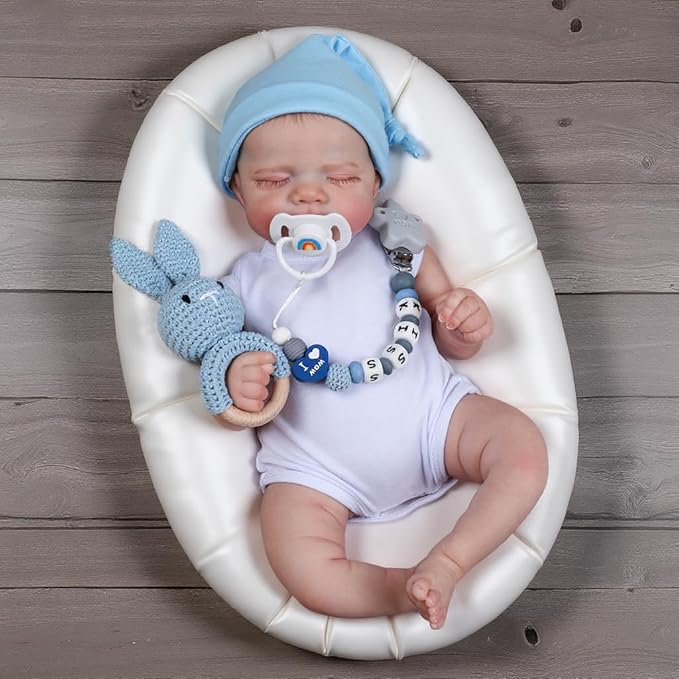 CHAREX Realistic Reborn Baby Dolls Boy - 18 Inch Newborn Sleeping Baby Dolls, Lifelike Reborn Baby Dolls with Weighted Soft Cloth Body Birthday Gift Toy for Age 3+