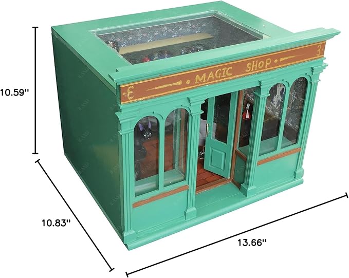 iLAND Wooden Dolllhouse Room Box on 1/12 Scale, Wood Houses for Crafts to Make a Miniature Coffee Shop, Magic House, Store Classic & Creative