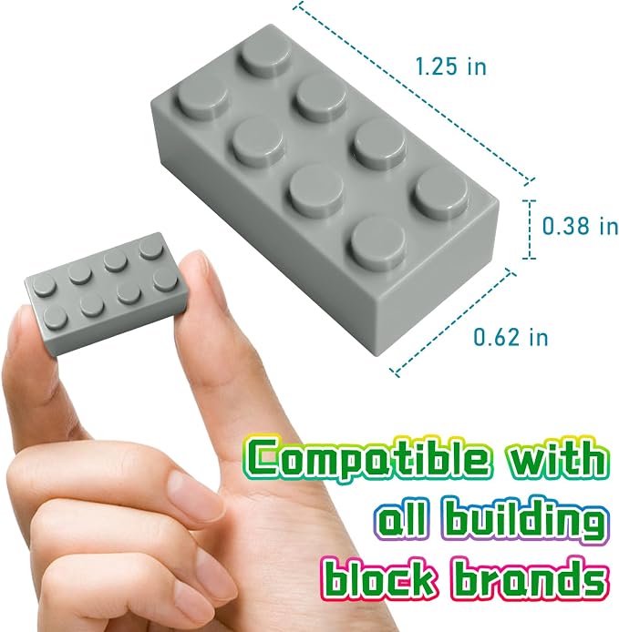 Classic Building Brick 2x4 100 Pieces, Compatible with Lego 3001 Bulk Block Set, Creative Building Toy DIY, Suitable for Boys Girls and Teenagers Aged 6+ (Light Green)