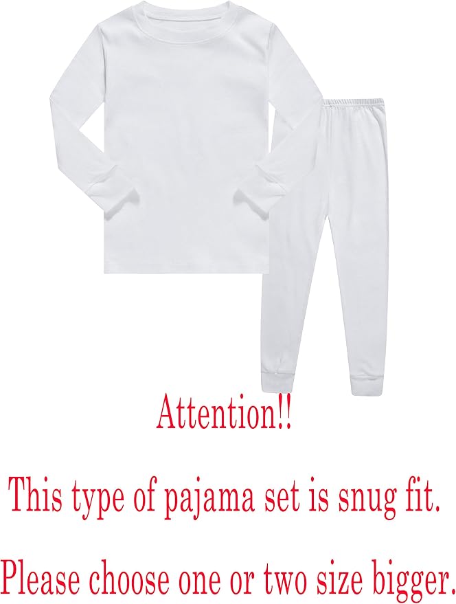 Family Feeling Kids & Toddler Boys Pajamas 2 Piece Pjs Set 100% Cotton Sleepwear