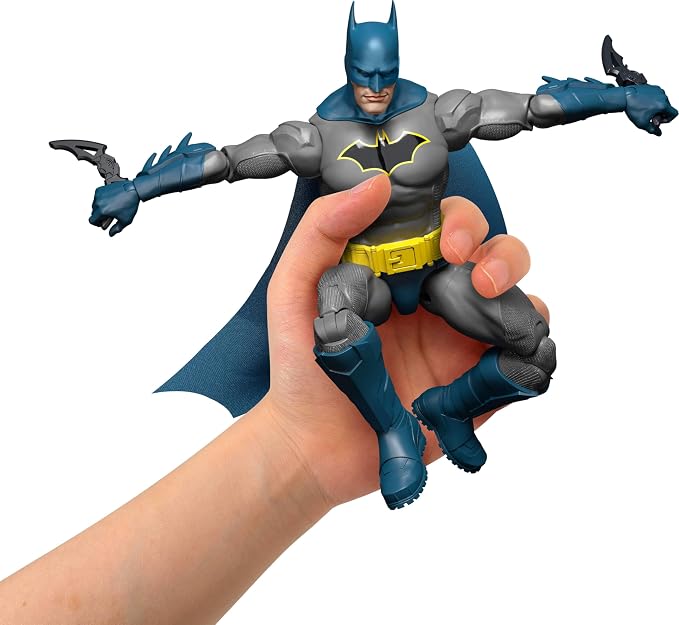 Mattel DC Premier 6.5 Inch Batman Action Figure Series 1, Detailed Super Hero Design, 22 Articulations & Fabric Cape, Weapon Stand & Accessories