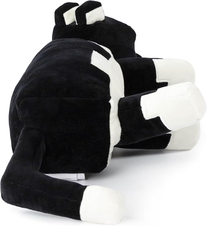 Jay Franco Minecraft Tuxedo Cat Plush Pillow Buddy - Super Soft Gamer Stuffed Animal - Polyester Microfiber, 18 Inches