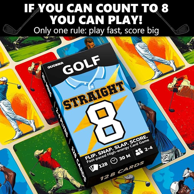 Quokka Golf Fast-Paced Card Game for Kids & Adults – 128 Cards & Easy Rules – Quick & Fun Matching Game – 2-4 Players – Ages 8+ – Perfect for Family Games Night, Travel and Parties