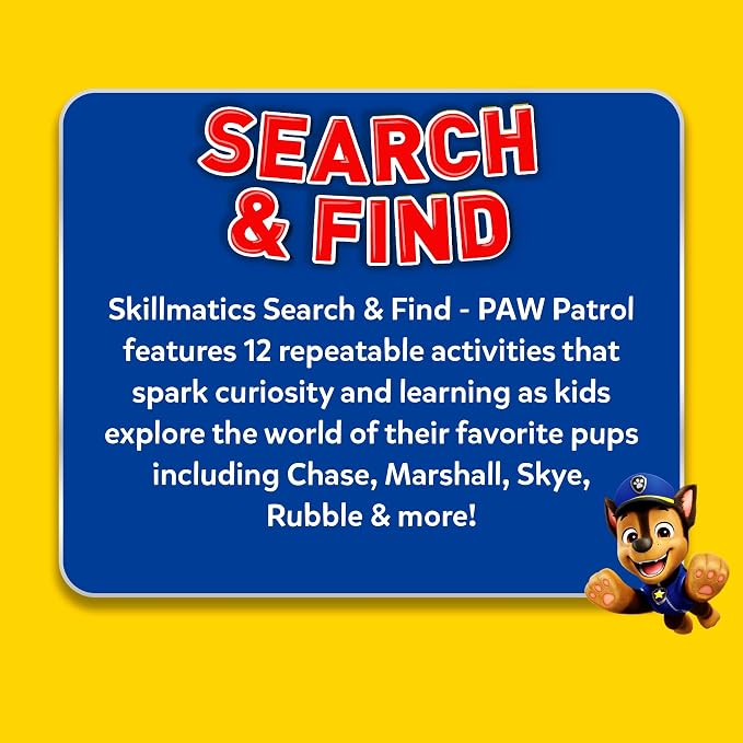 Skillmatics Search and Find PAW Patrol Educational Game - Reusable Preschool Learning Activities, Perfect for Toddlers & Kids Who Love Toys, Art & Crafts, Gifts for Boys & Girls Ages 3, 4, 5, 6