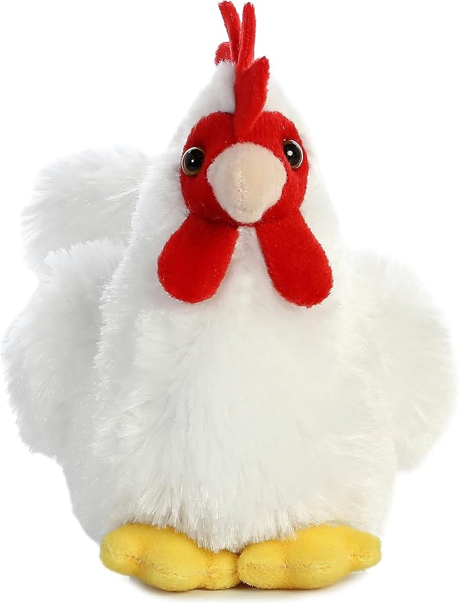 Aurora® Adorable Mini Flopsie™ Chicken Stuffed Animal - Mini Companions Ready for Playful Adventures - for Kids All Ages, Toddlers, Adults, and Families - White 5.5 Inches