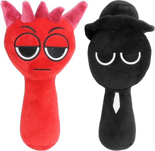 Plush Toys Song Game Plushies Stuffed Plushes Soft and Funs Stuffed Toys Dolls for Fans and Friends Christmas Birthday for Girls Boys (Black+Red)