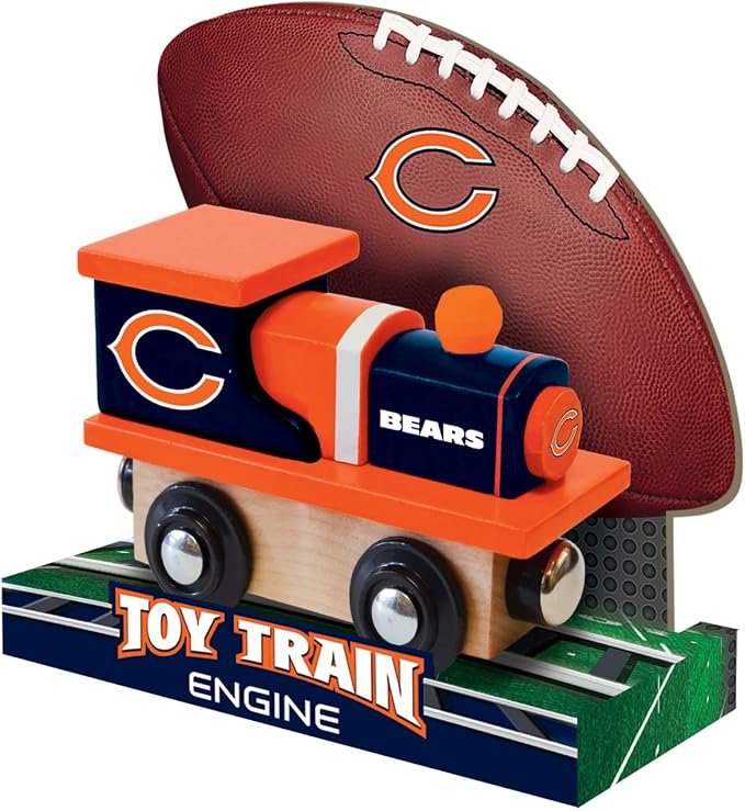 MasterPieces Wood Train Engine - NFL Chicago Bears - Officially Licensed Toddler & Kids Toy, Black