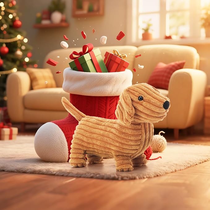 Apricot Lamb Toys Plush Clare Dachshund Dog Stuffed Animal Soft Cuddly Perfect for Child Coffee Dachshund