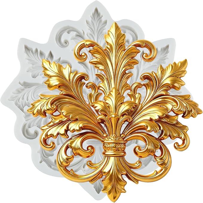 Baroque Scroll Silicone Mold Relief Flower Lace Filigree Polymer Clay Molds for DIY Crafts Epoxy Resin Casting Polymer Clay Tools Craft Air Dry Jewelry Making