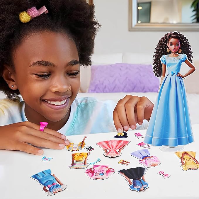 PainZieteg Magnetic Dress Up Dolls, Magnetic Princess Dress Up Paper Dolls, Magnetic Dress Up Dolls for Girls Ages 4-10 Learning Created Imagine Set Birthday Gift (May)