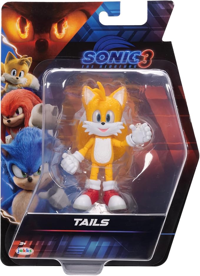 Sonic 3 Movie Action Figures 5-Inch Tails Collector Toy Figure, Highly Articulated for Boys Girls - Officially Licensed Sonic The Hedgehog 3 Movie Product