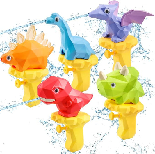 Dinosaur Water Guns for Kids 5PCS Dino Squirt Guns Outdoor Water Pool Toys for Toddlers 2-4 3-5 Summer Beach Bath Toys 1-3 Mini Small Blaster Squirter for Kids Age 2 3 4 5 6 Year Old Boys Girls Gifts