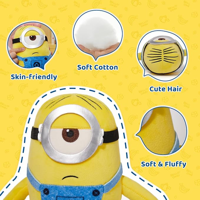 MINISO 9'' Minions Stuffed Animals Plush Toy (Stuart), Kawaii Soft Cute Plushies for Kids Toys Boys Girls