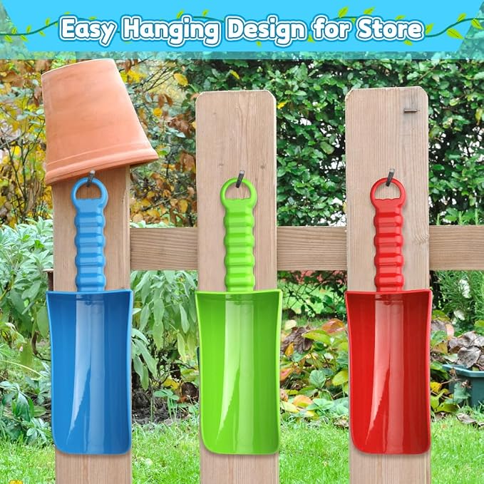 Upgrade 9" Beach Sand Shovels Scooping Toys Set, Beach Spade with Anti Slip Handle, Garden Tool For Kids Adults, Gardening Digging Sandbox Kit, Beach Essential Gift For Boys Girls Indoor Outdoor