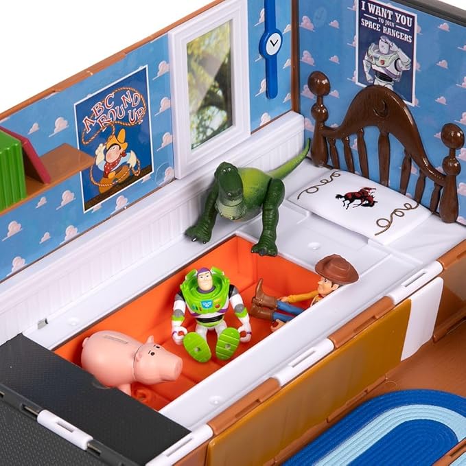 Disney Store Official Toy Story Moving Truck Vehicle Play Set - Eggman Movers Truck with Trailer, Andy's Room, Woody, Buzz Lightyear, Rex, RC, & Hamm Plus Accessories