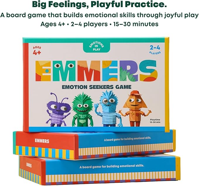 Emotional Learning Game & Books Bundle – Emotion Seekers Board Game + 3 Hardcover Children Books to Teach Social Skills, Emotion Regulation & Empathy – Educational Gift – Ages 4+