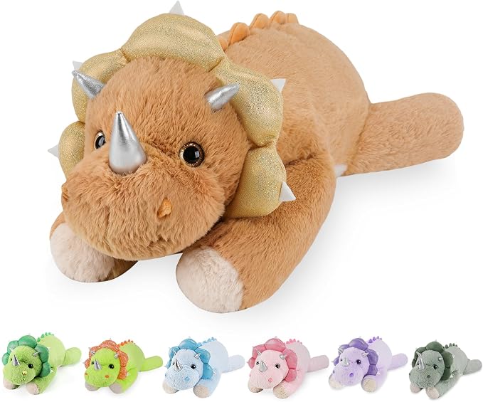 gnomantic Dinosaur Weighted Stuffed Animals, Plush Pillow for Kids | 22 Inch, 4.5lbs