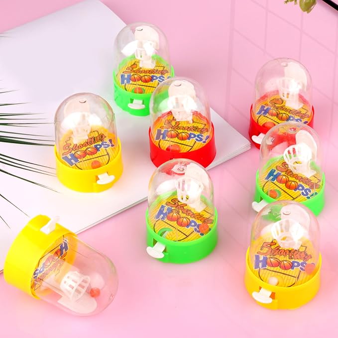 Mini Basketball Games 16pcs Finger Basketball Shooting Games Basketball Party Supplies Favor for Kids 8-12 Desktop Table Basketball Hoop Fidget Game Space Birthday Party Decorations Supplies