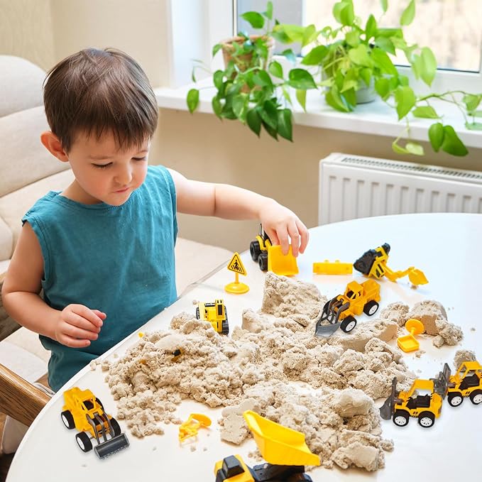OJYUDD 12 Pcs Mini Construction Vehicles,Pull Back Engineering Vehicles,Play Figure Vehicles Toys for Birthday Party Favors,Gifts,Rewards