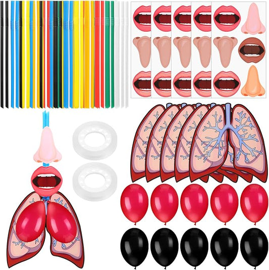 Libima 24 Sets Lung Model Respiratory System Model Toys Science Classroom Study Display Biologic Anatomy Doll and Human Body Puzzle Learning Homeschool Preschool Early Childhood Teaching Aid