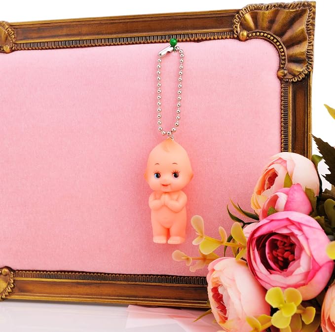 Wish Pray QP Cupie Baby Doll Ball Key Chain Pendant Necklace Cupid Charm Key-Ring