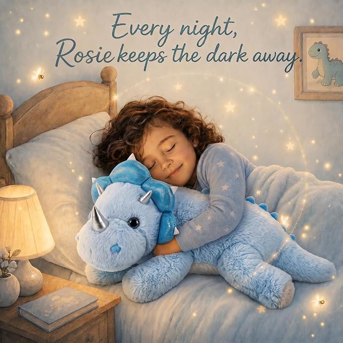 gnomantic Triceratops Weighted Stuffed Animals - 22 Inch 4.5 Pounds Weighted Plushies Dinosaur Stuffed Animals - Big Dino Plush - Cute Plush Toy Gifts for Kids & Adults (Blue)
