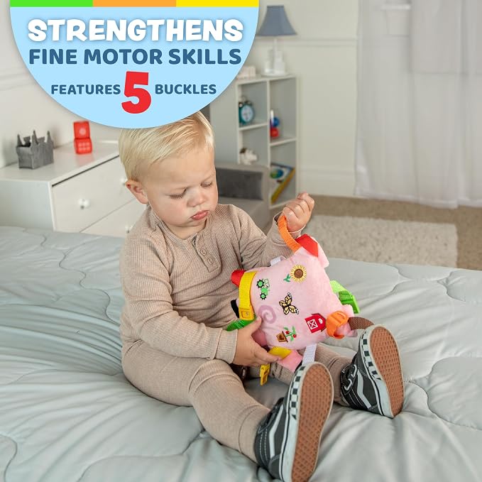 Buckle Toys - Boink Pig - Learning Activity Toy - Develop Fine Motor Skills - Compact Travel Size - Perfect Calming Sensory Toys