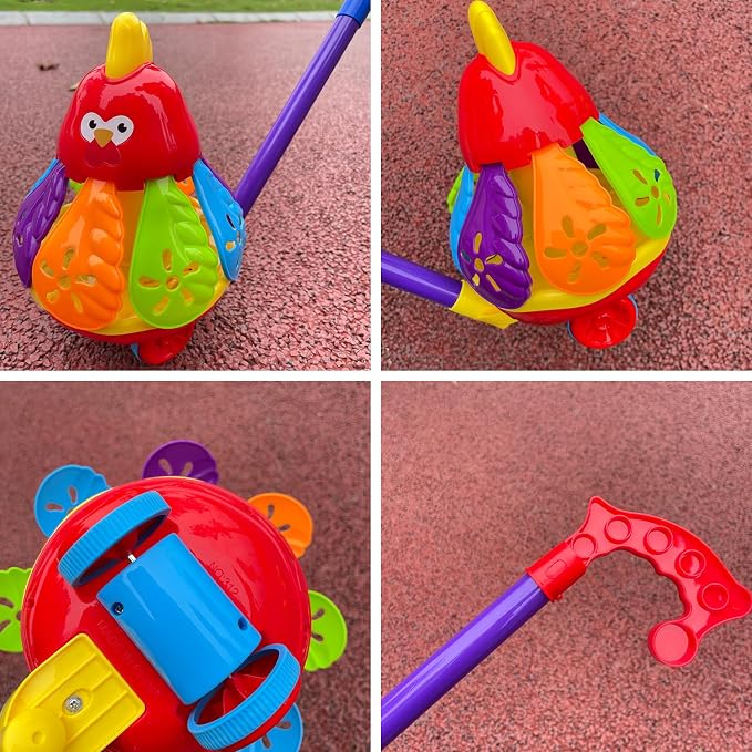 Toys car for Kids with Spinning Wings & Jingle Bell - Educational Fun for Christmas, Halloween, Thanksgiving, Birthday Gifts, Rooster Toys - Toddler Push Toys(Color Random)