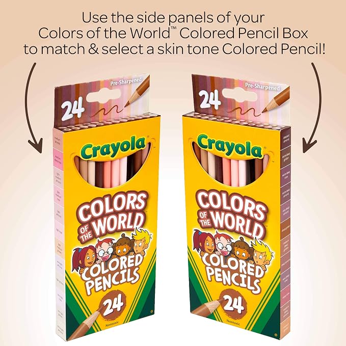 Crayola Colors of the World Bulk Colored Pencil Set - 6 Packs (24ct), Teacher Classroom Must Haves, Skin Tone Colored Pencils for Kids